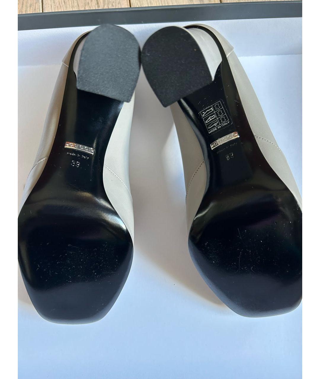 GUCCI Серые кожаные туфли, фото 7