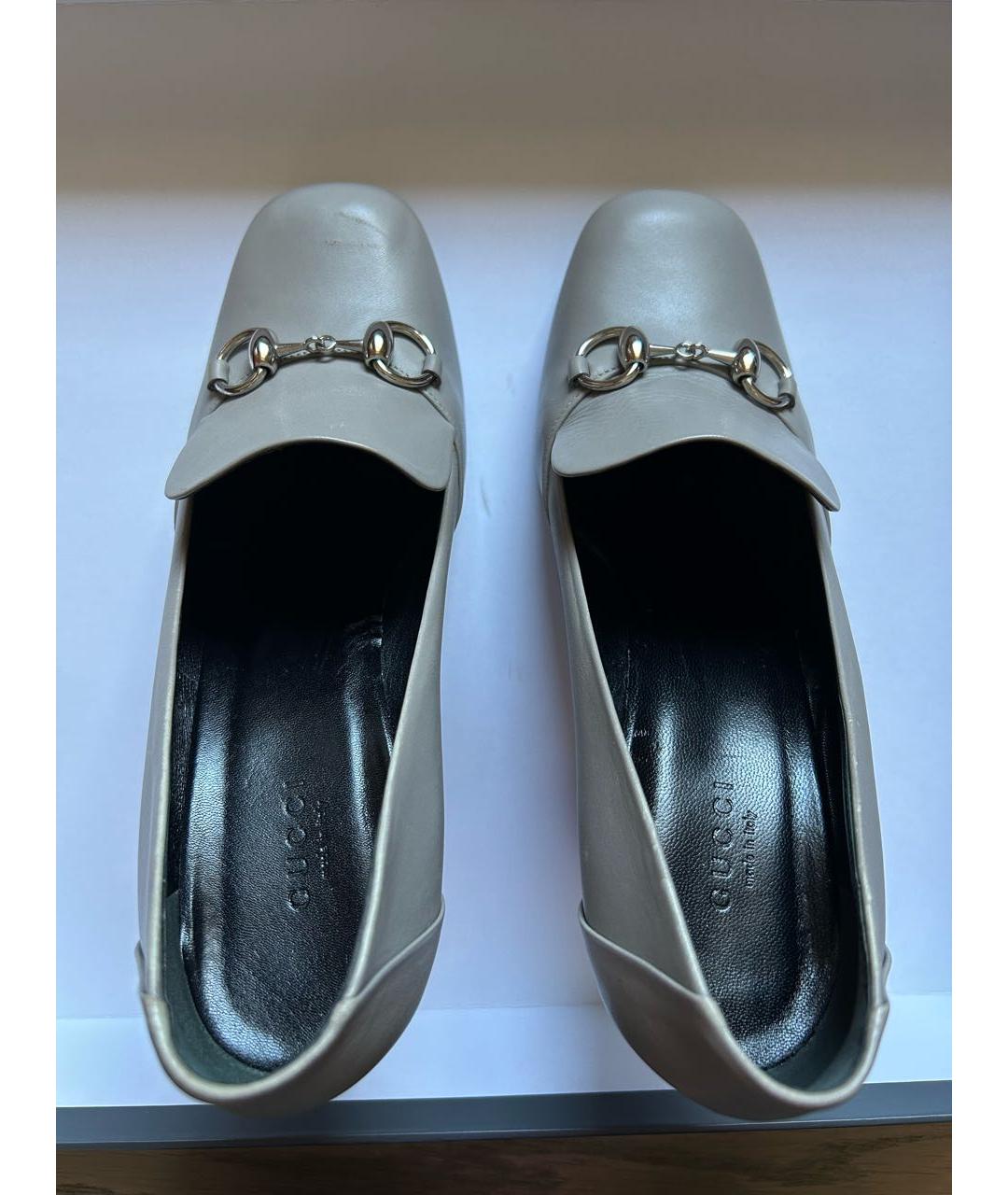 GUCCI Серые кожаные туфли, фото 3