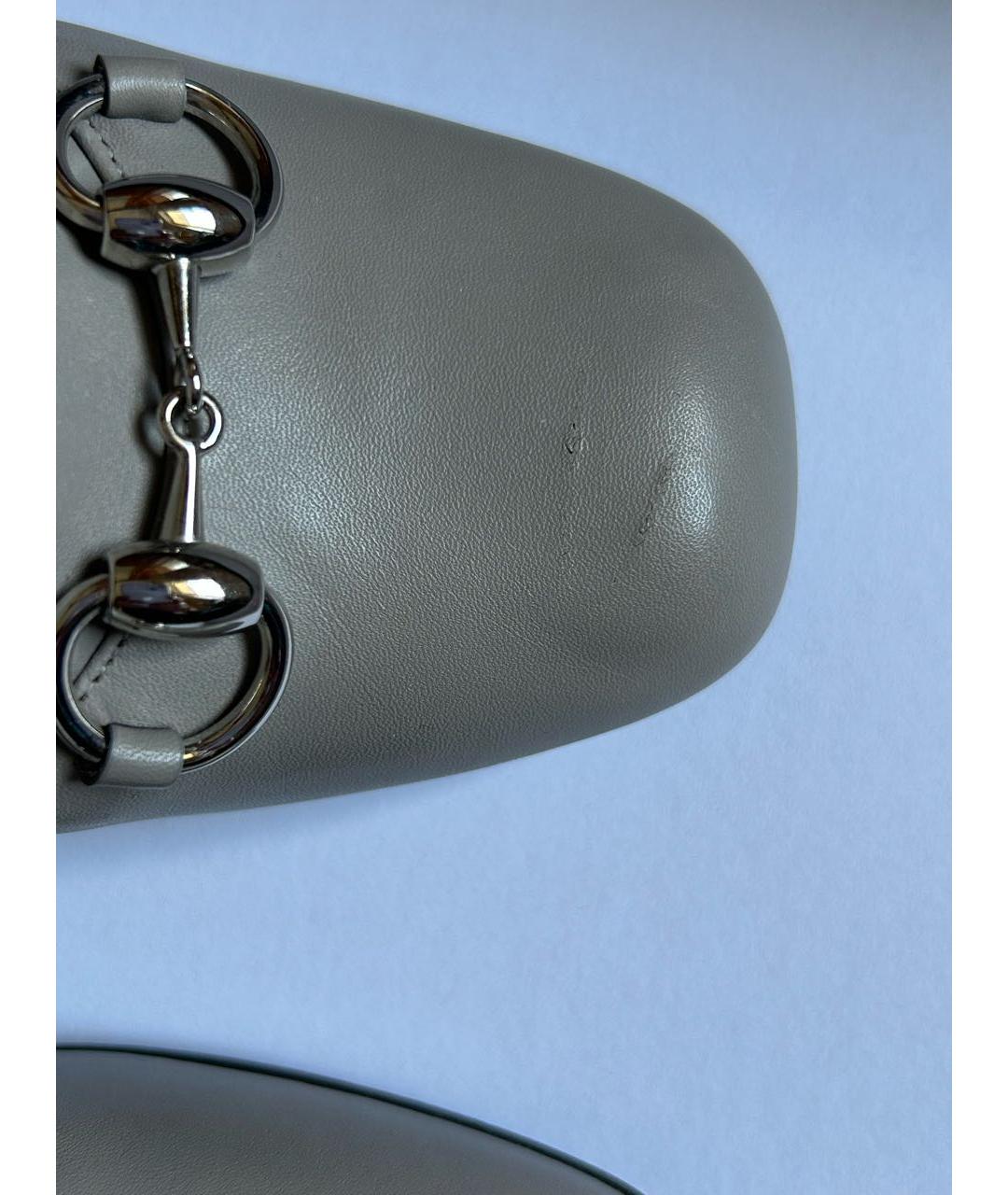 GUCCI Серые кожаные туфли, фото 5