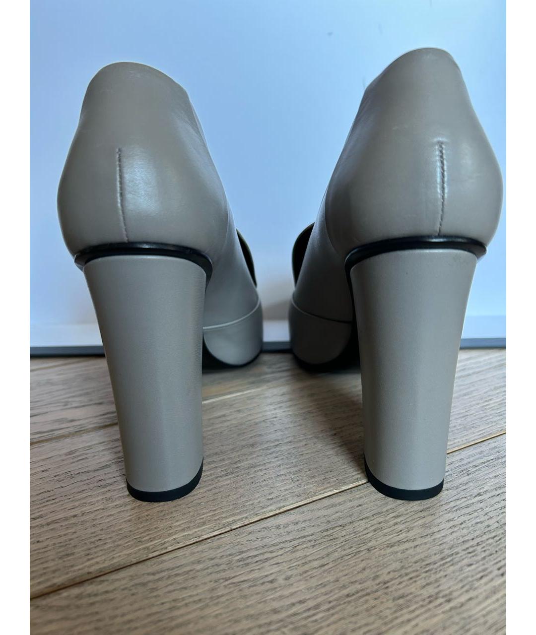 GUCCI Серые кожаные туфли, фото 4