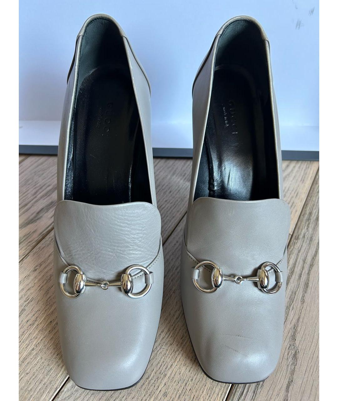 GUCCI Серые кожаные туфли, фото 2