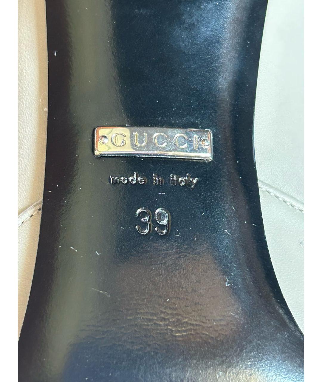 GUCCI Серые кожаные туфли, фото 8