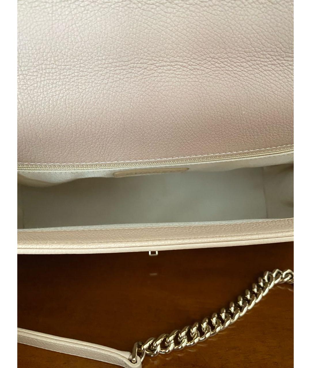 CHANEL Бежевая кожаная сумка через плечо, фото 4