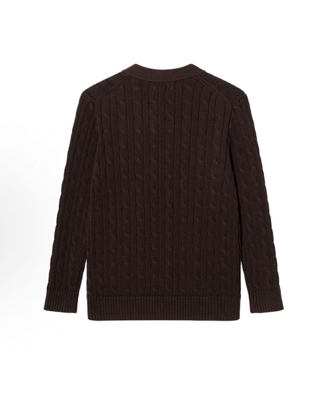 POLO RALPH LAUREN Коричневый хлопковый кардиган, фото 2