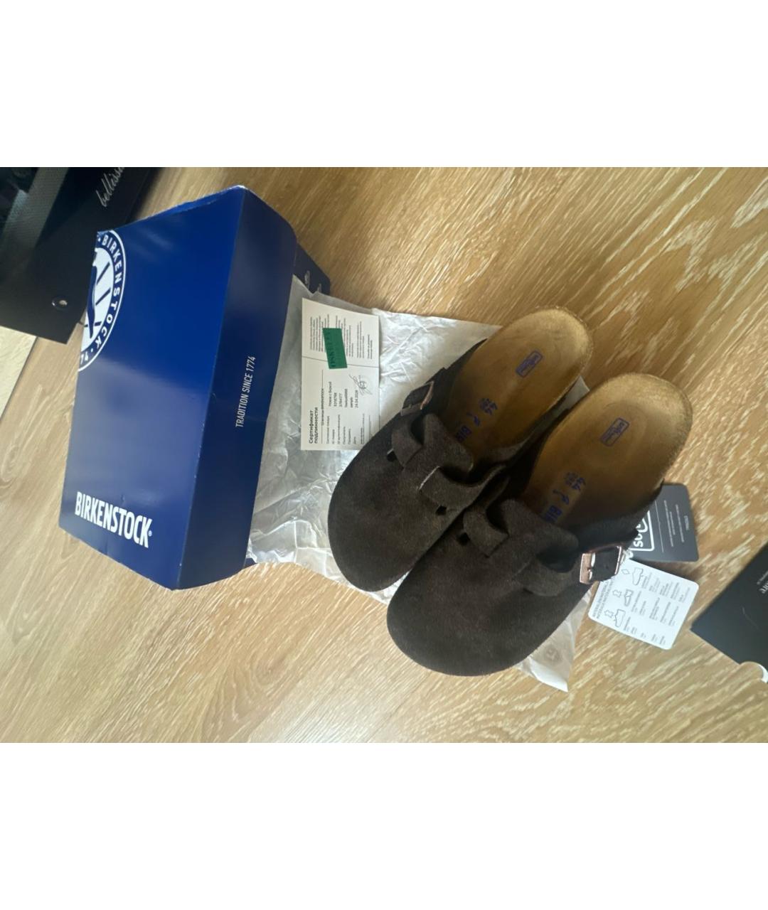 BIRKENSTOCK Коричневые замшевые лоферы, фото 6