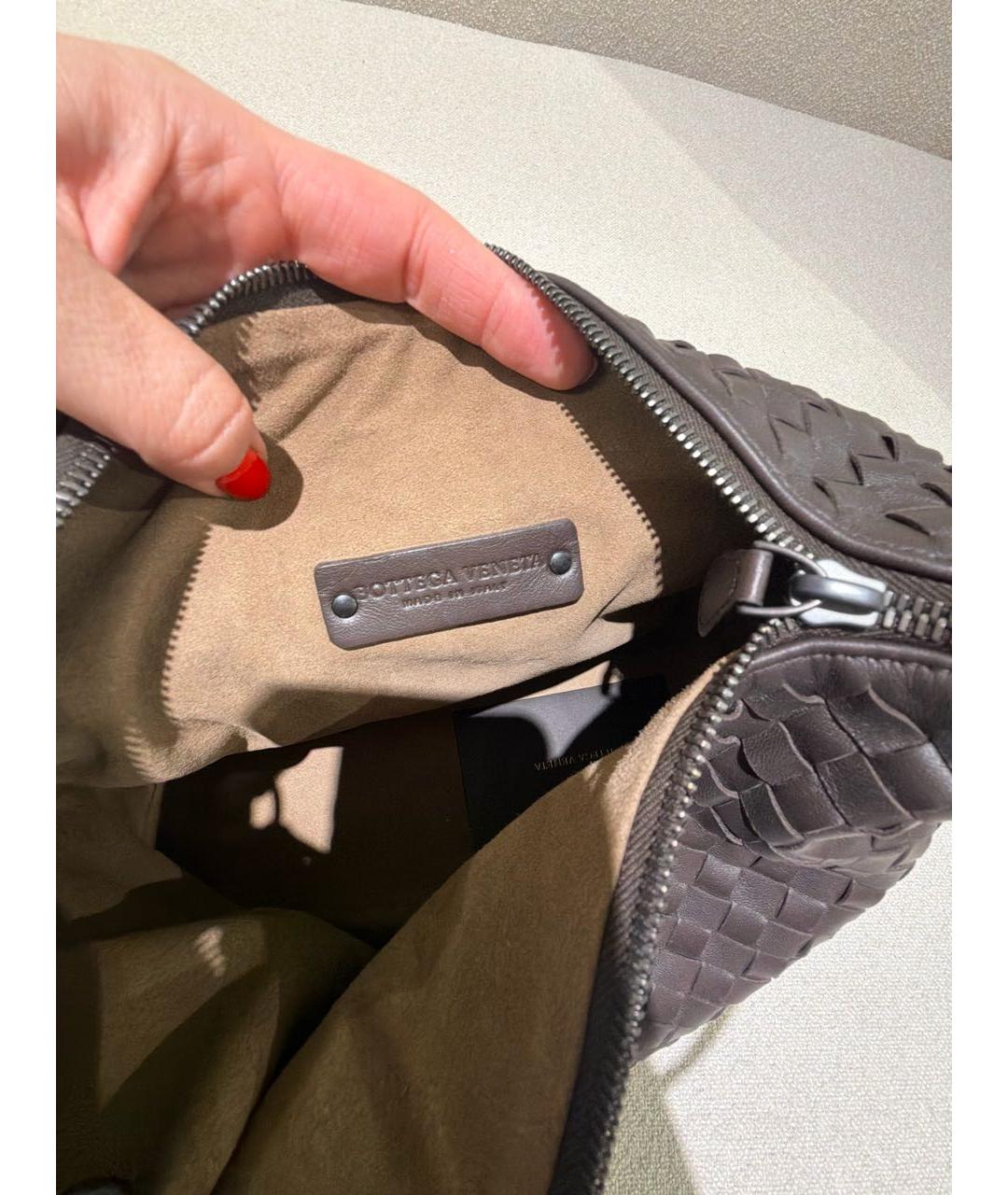 BOTTEGA VENETA Коричневая кожаная сумка через плечо, фото 2