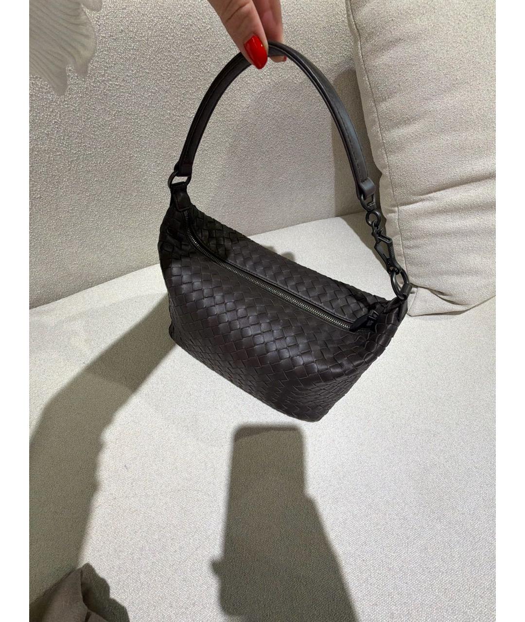 BOTTEGA VENETA Коричневая кожаная сумка через плечо, фото 4