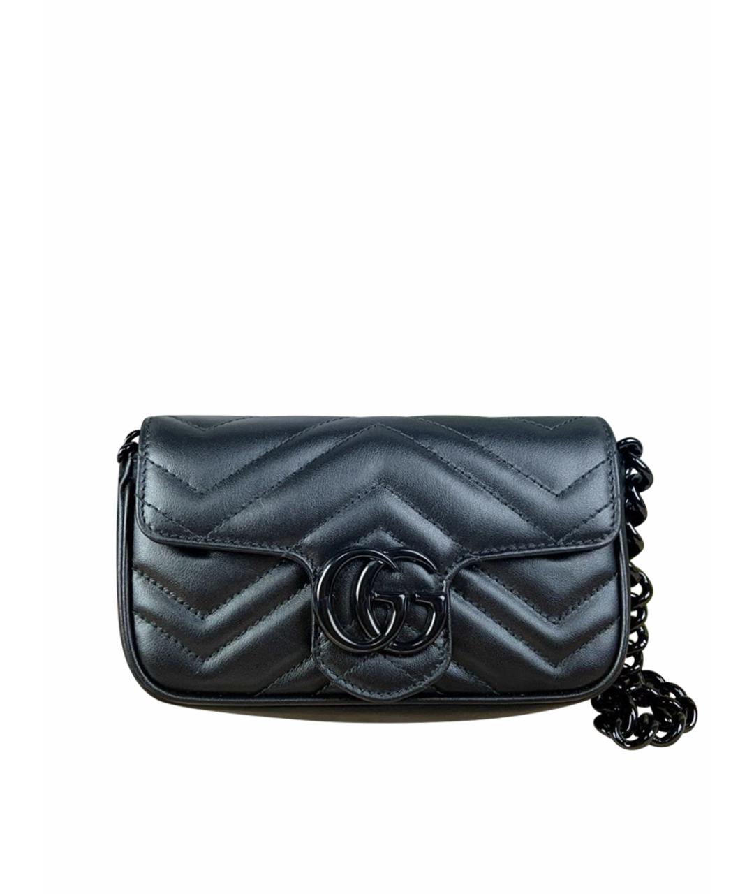 GUCCI Черная кожаная сумка через плечо, фото 1