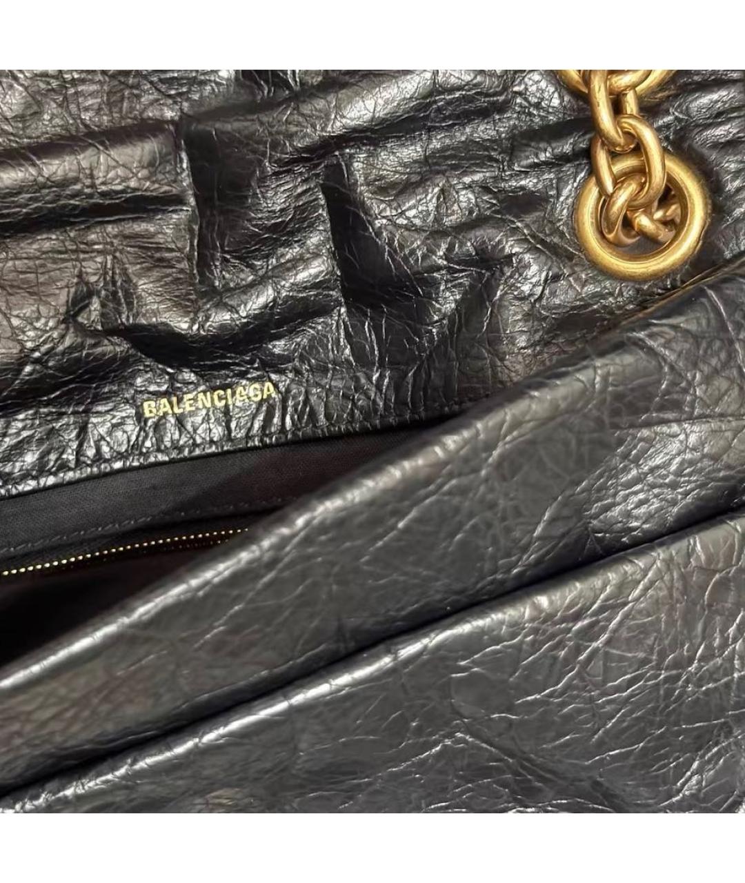 BALENCIAGA Черная кожаная сумка через плечо, фото 5