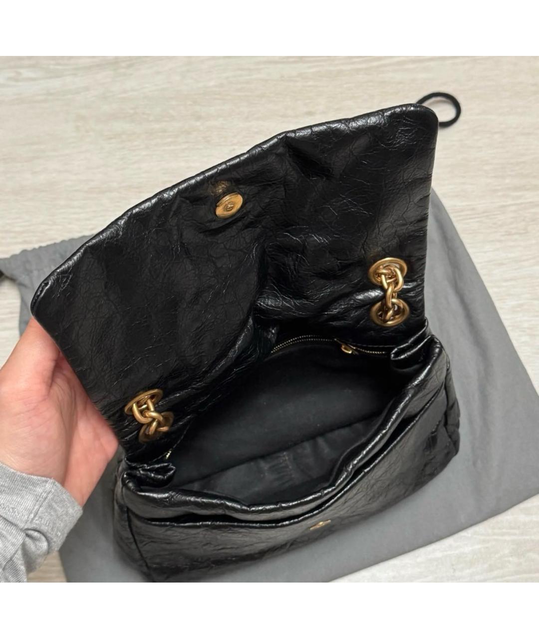 BALENCIAGA Черная кожаная сумка через плечо, фото 4