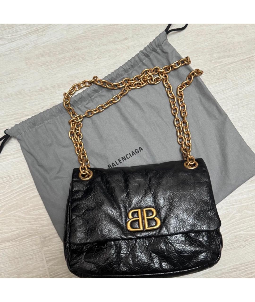 BALENCIAGA Черная кожаная сумка через плечо, фото 6