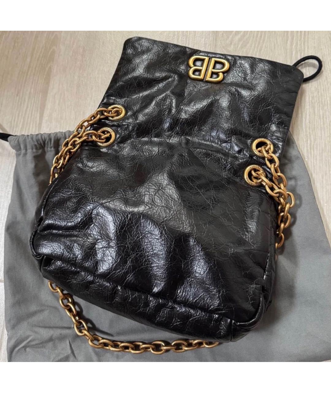 BALENCIAGA Черная кожаная сумка через плечо, фото 2