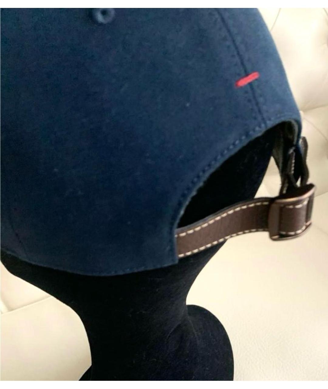 BRUNELLO CUCINELLI Темно-синяя хлопковая кепка/бейсболка, фото 4