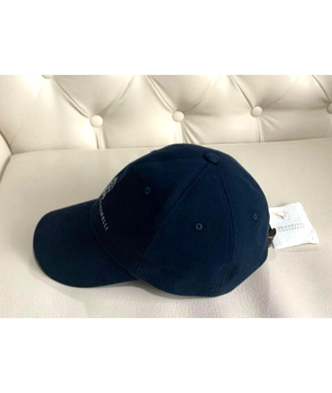 BRUNELLO CUCINELLI Темно-синяя хлопковая кепка/бейсболка, фото 6