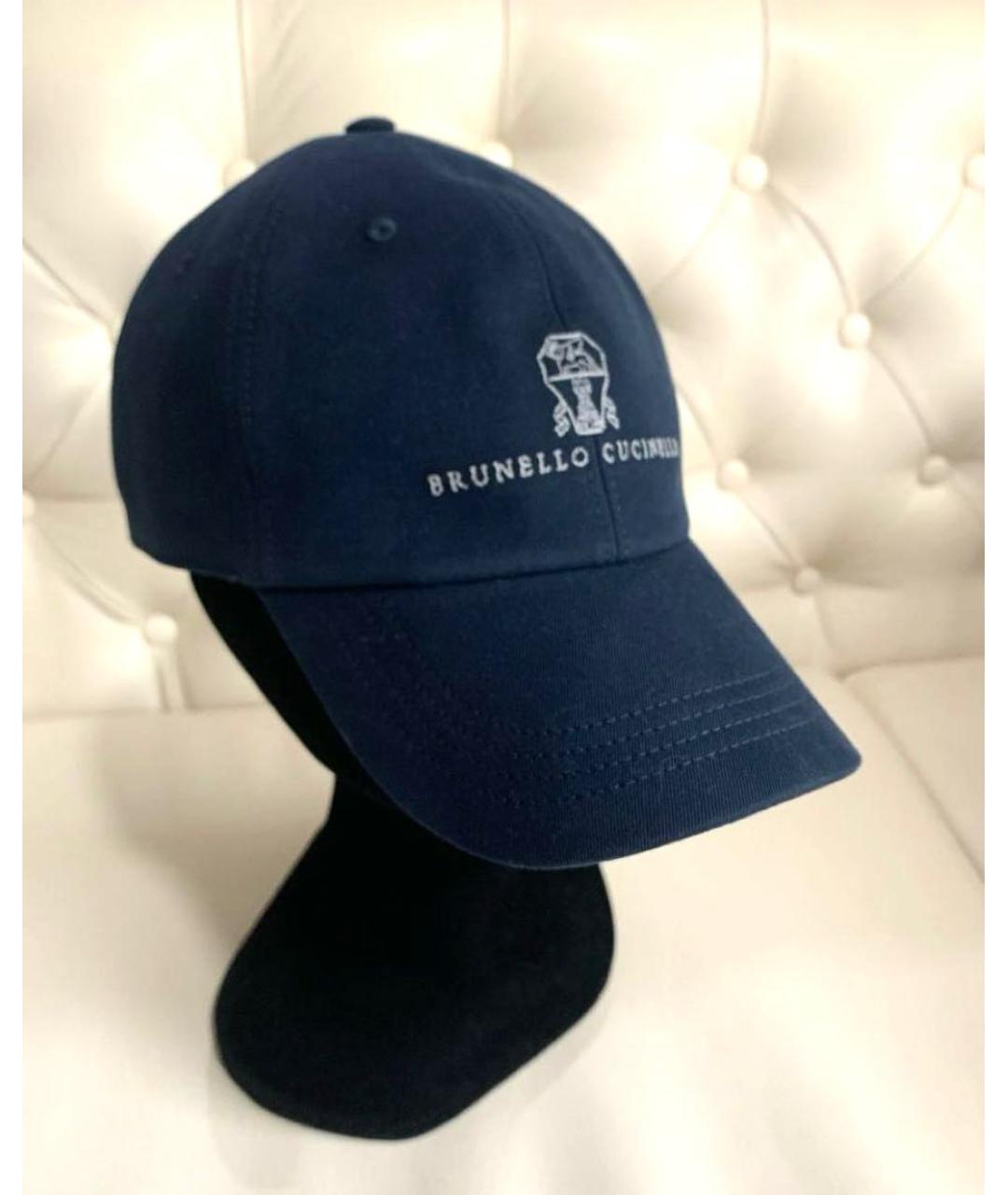 BRUNELLO CUCINELLI Темно-синяя хлопковая кепка/бейсболка, фото 2