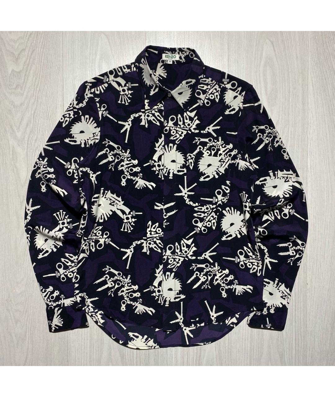 KENZO Фиолетовая шелковая блузы, фото 8