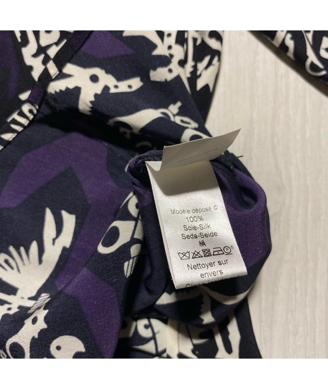 KENZO Фиолетовая шелковая блузы, фото 7