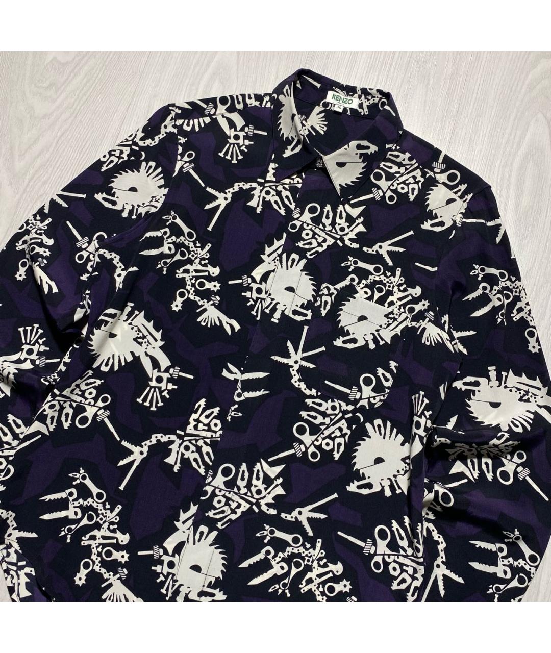 KENZO Фиолетовая шелковая блузы, фото 2