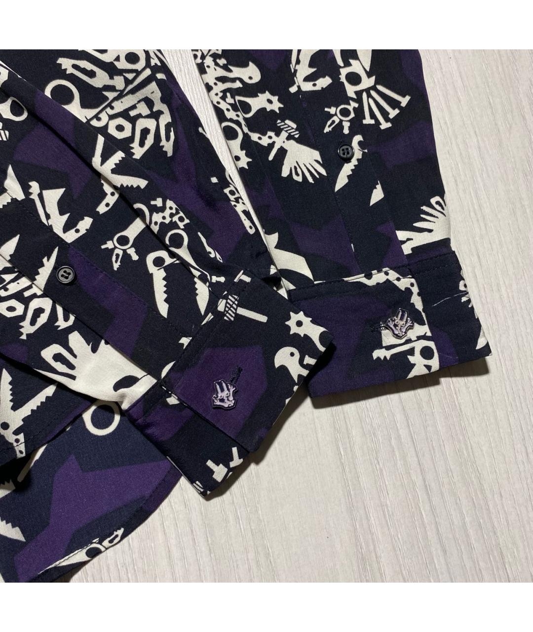 KENZO Фиолетовая шелковая блузы, фото 6