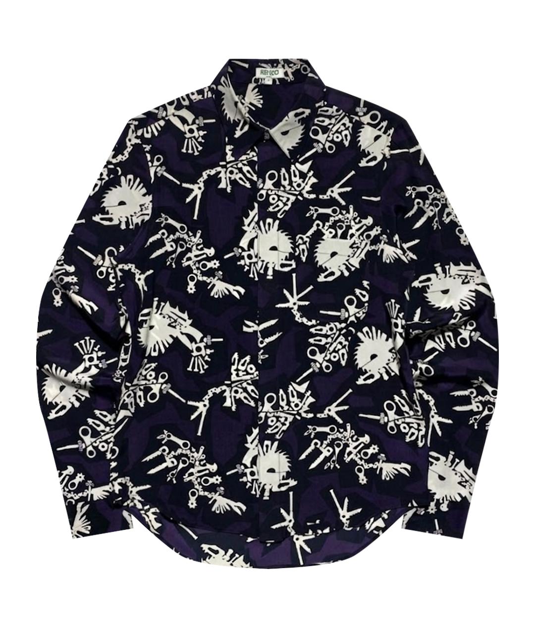 KENZO Фиолетовая шелковая блузы, фото 1