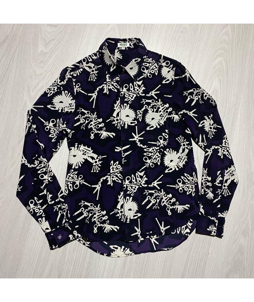 KENZO Фиолетовая шелковая блузы, фото 4