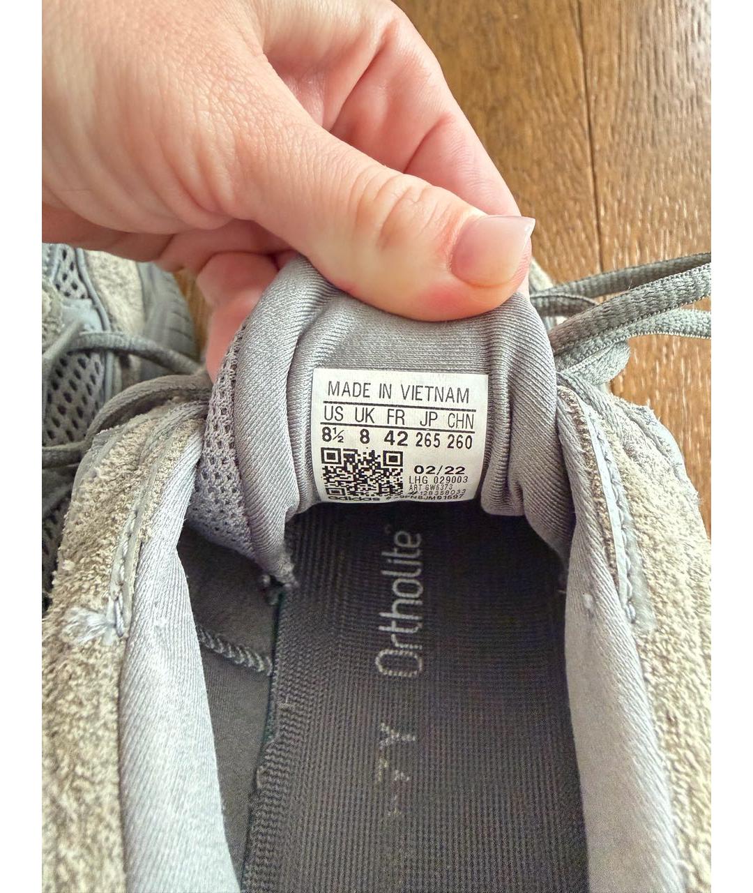 ADIDAS YEEZY Антрацитовые текстильные кроссовки, фото 4