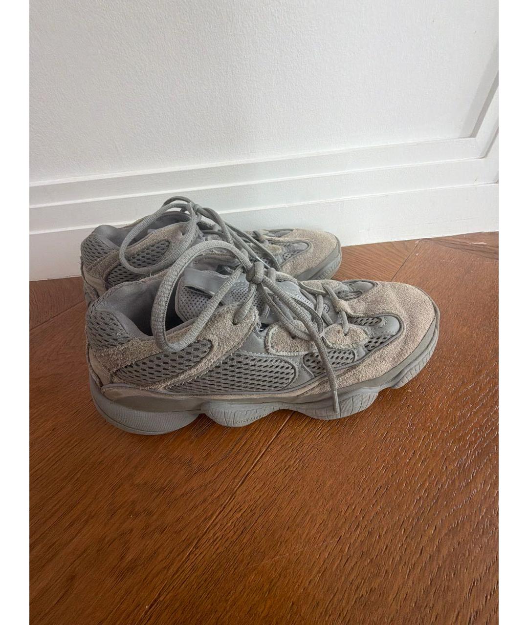 ADIDAS YEEZY Антрацитовые текстильные кроссовки, фото 5