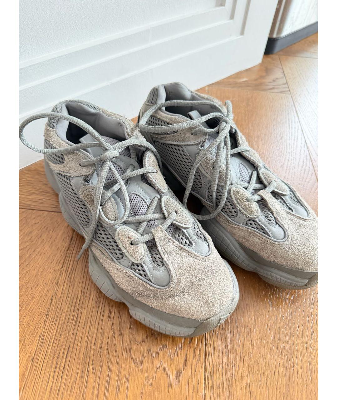 ADIDAS YEEZY Антрацитовые текстильные кроссовки, фото 2