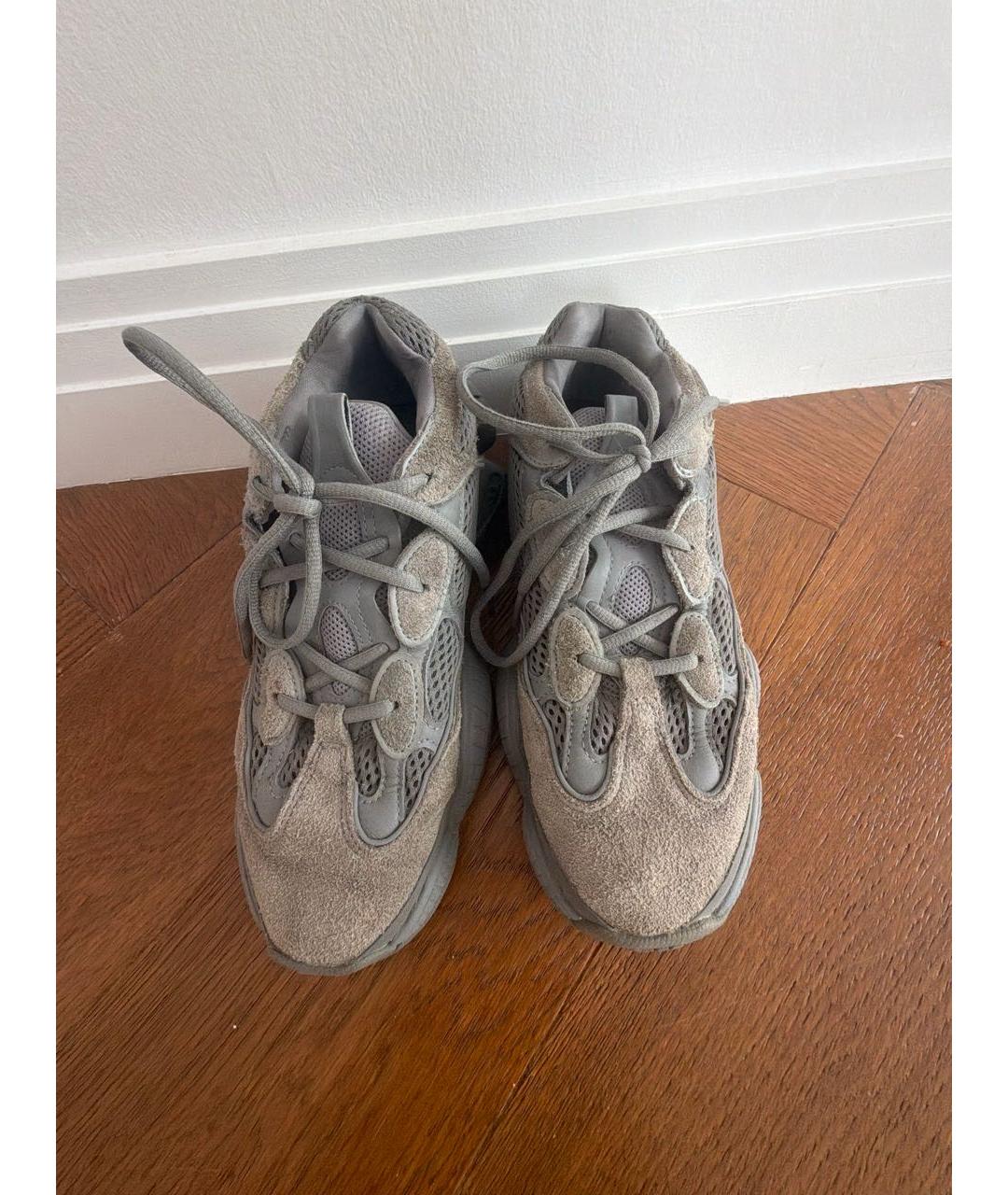 ADIDAS YEEZY Антрацитовые текстильные кроссовки, фото 3
