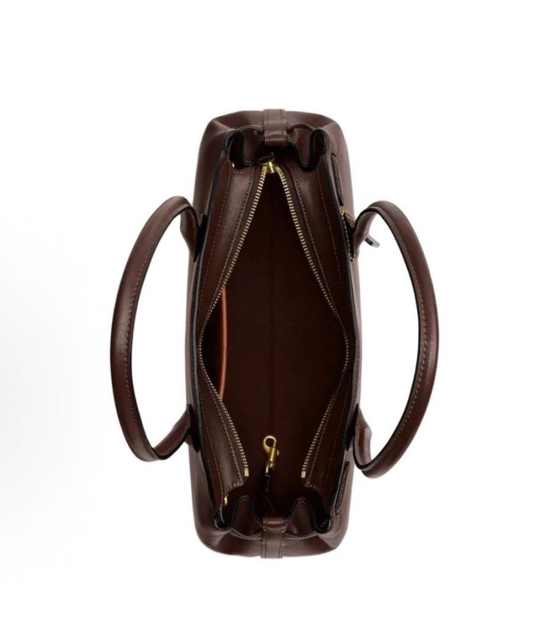 COACH Коричневая кожаная сумка через плечо, фото 3