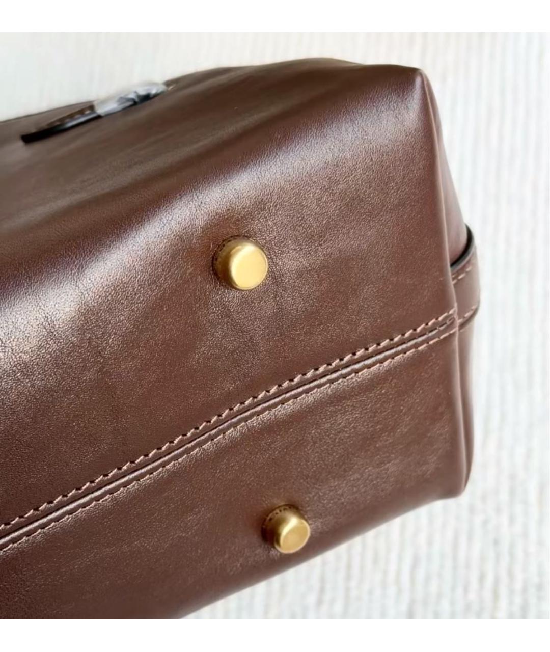 COACH Коричневая кожаная сумка через плечо, фото 8
