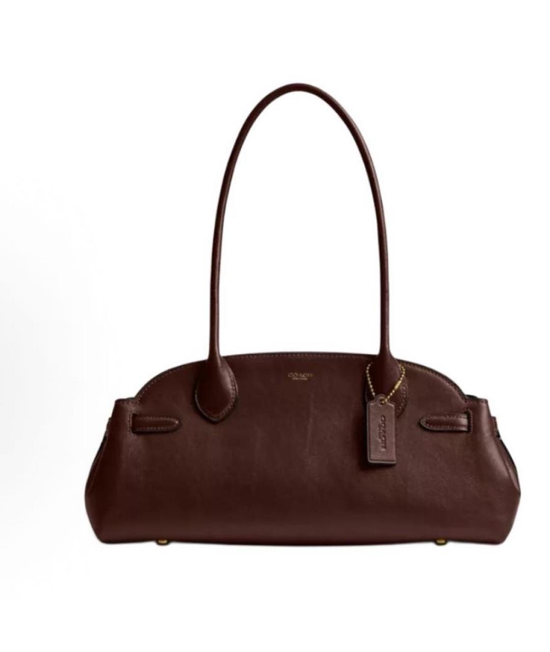 COACH Коричневая кожаная сумка через плечо, фото 9