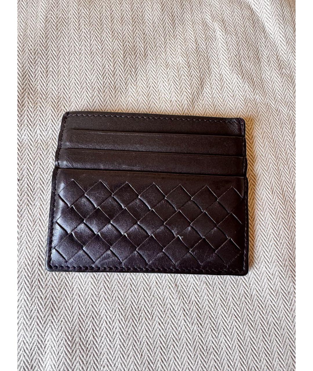 BOTTEGA VENETA Черный кожаный кардхолдер, фото 8