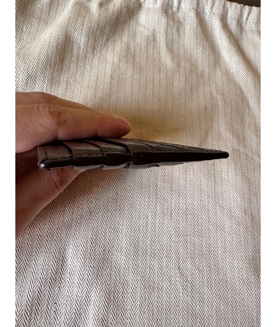 BOTTEGA VENETA Черный кожаный кардхолдер, фото 7