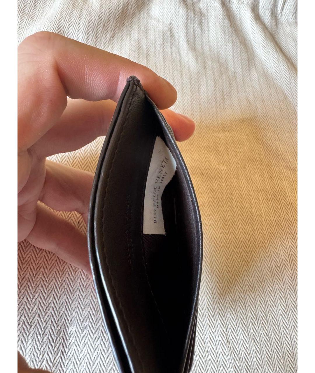 BOTTEGA VENETA Черный кожаный кардхолдер, фото 4