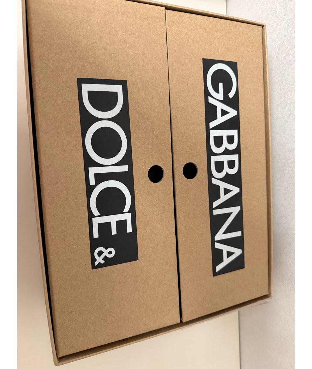 DOLCE&GABBANA Черные текстильные низкие кроссовки / кеды, фото 6