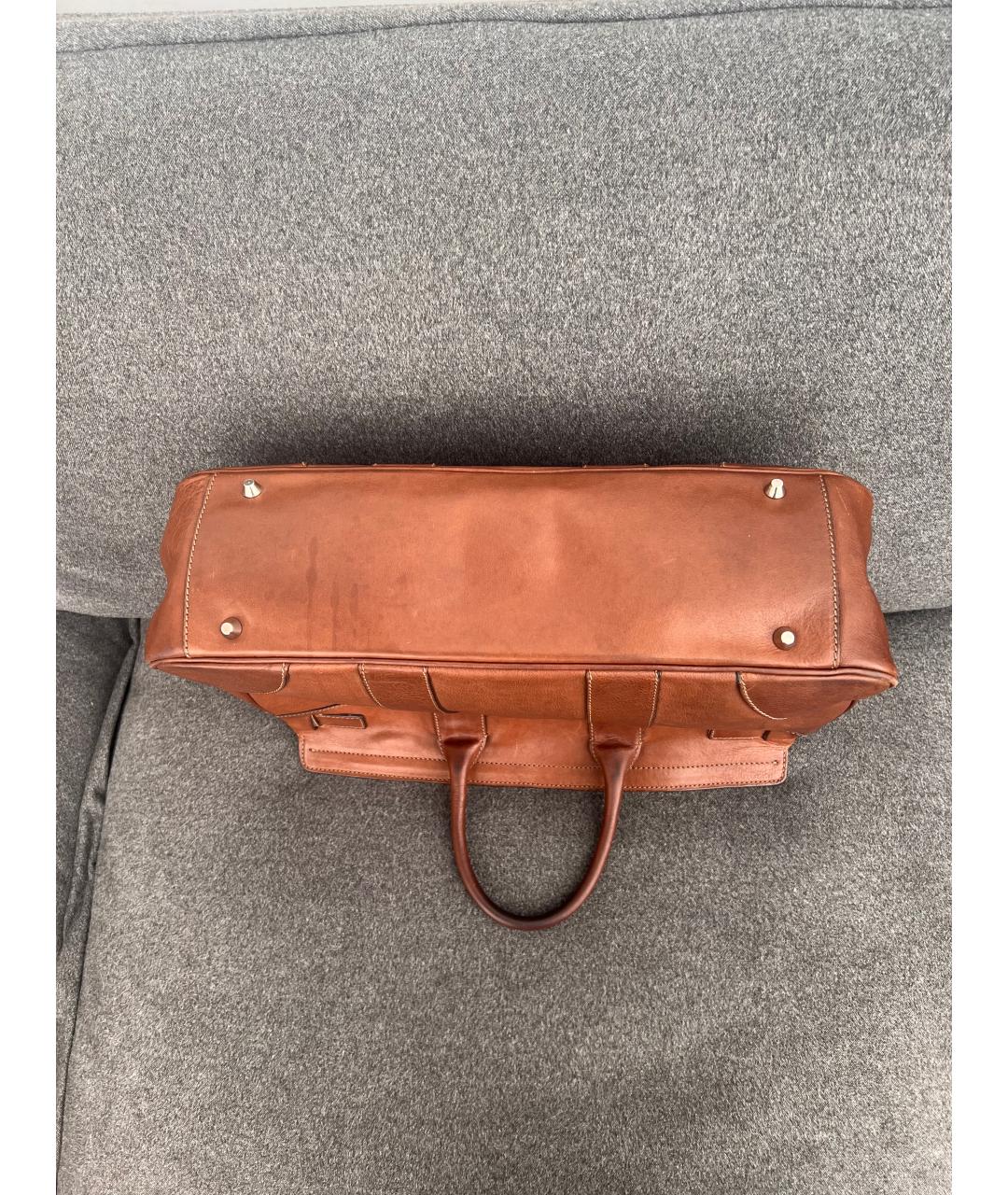 BRUNELLO CUCINELLI Коричневый кожаный портфель, фото 8