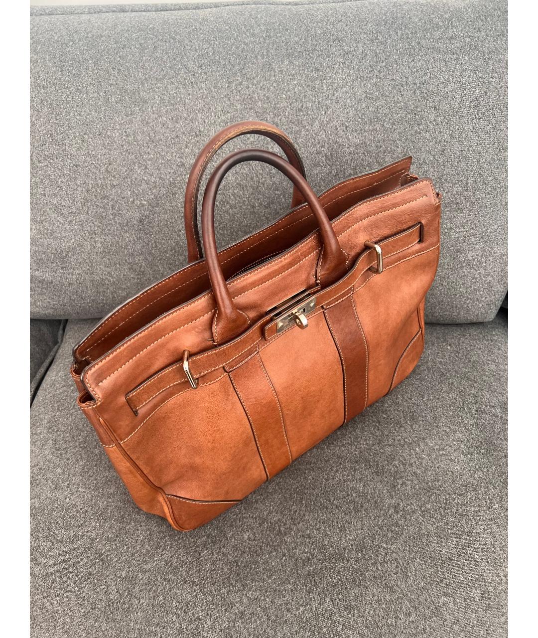 BRUNELLO CUCINELLI Коричневый кожаный портфель, фото 2