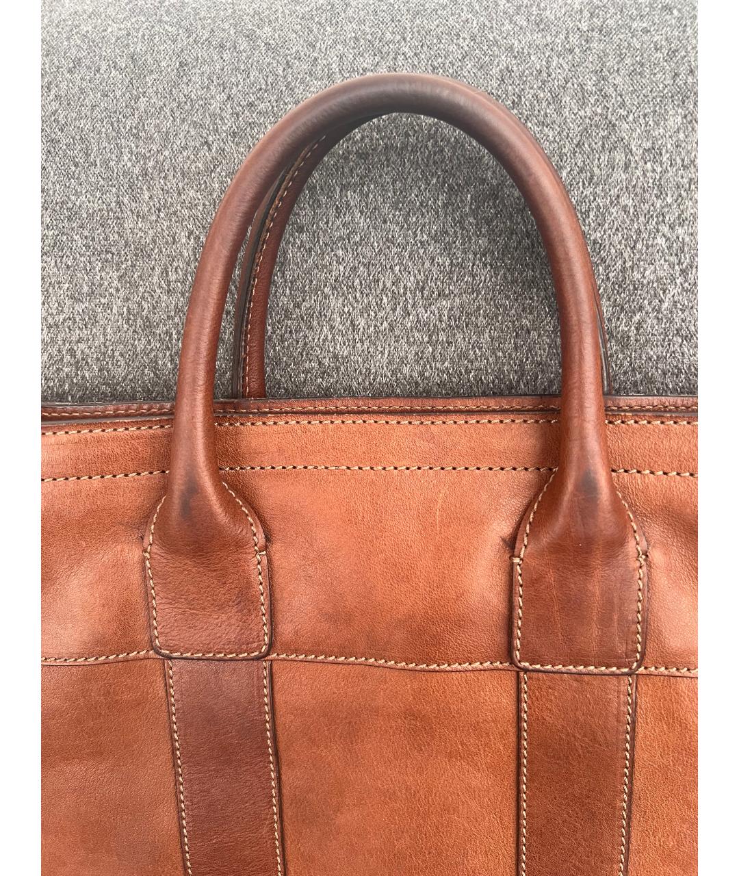 BRUNELLO CUCINELLI Коричневый кожаный портфель, фото 9