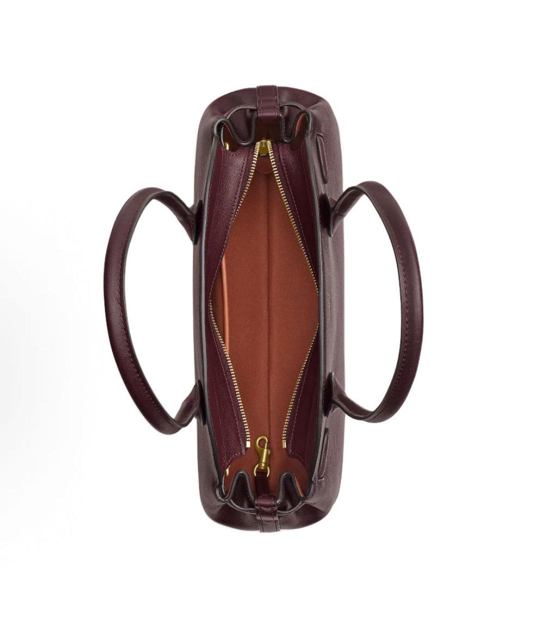 COACH Бордовая кожаная сумка через плечо, фото 3