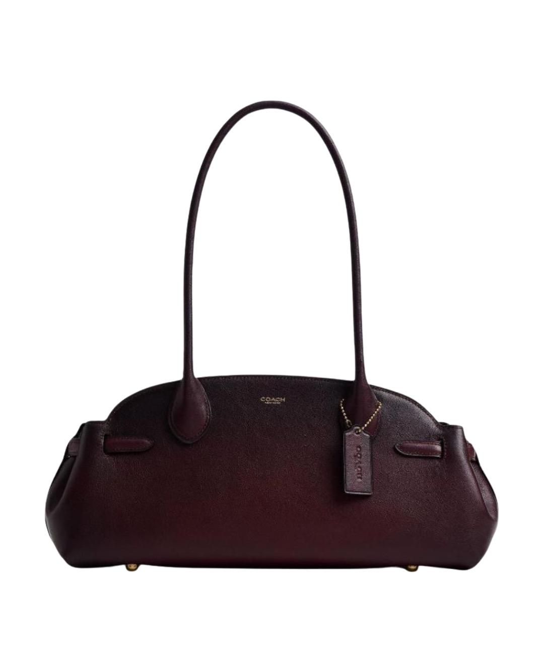 COACH Бордовая кожаная сумка через плечо, фото 1