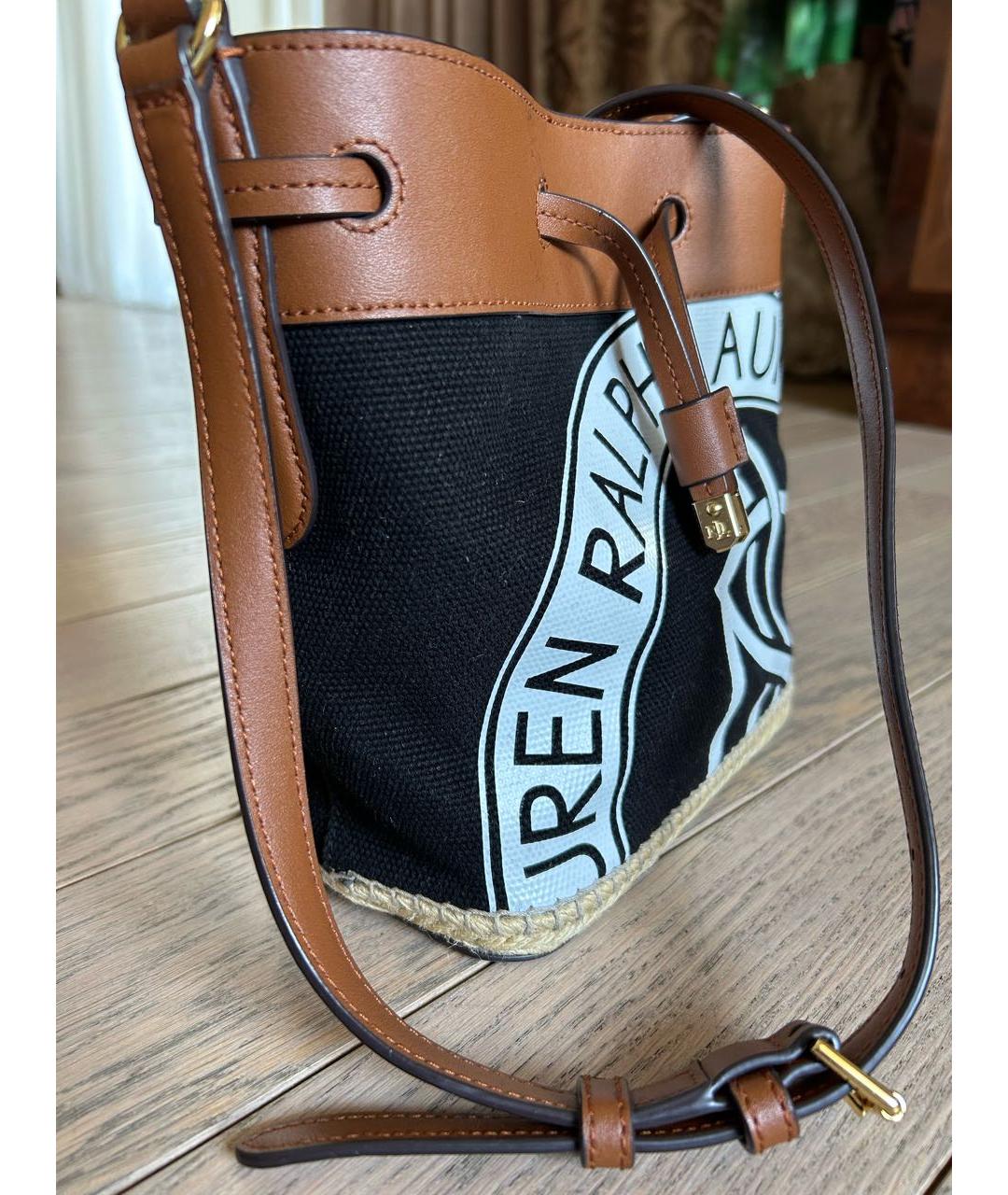 RALPH LAUREN Черная тканевая сумка через плечо, фото 2