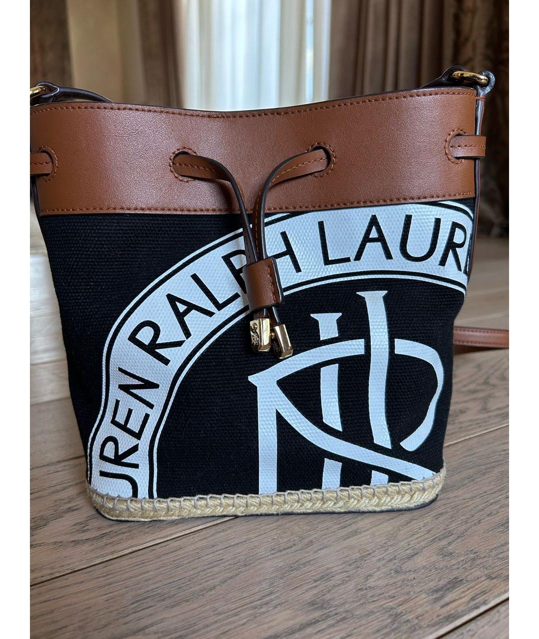 RALPH LAUREN Черная тканевая сумка через плечо, фото 7