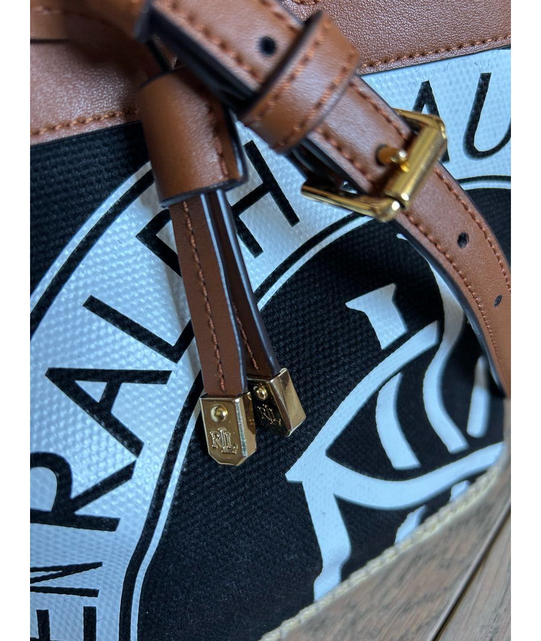 RALPH LAUREN Черная тканевая сумка через плечо, фото 6