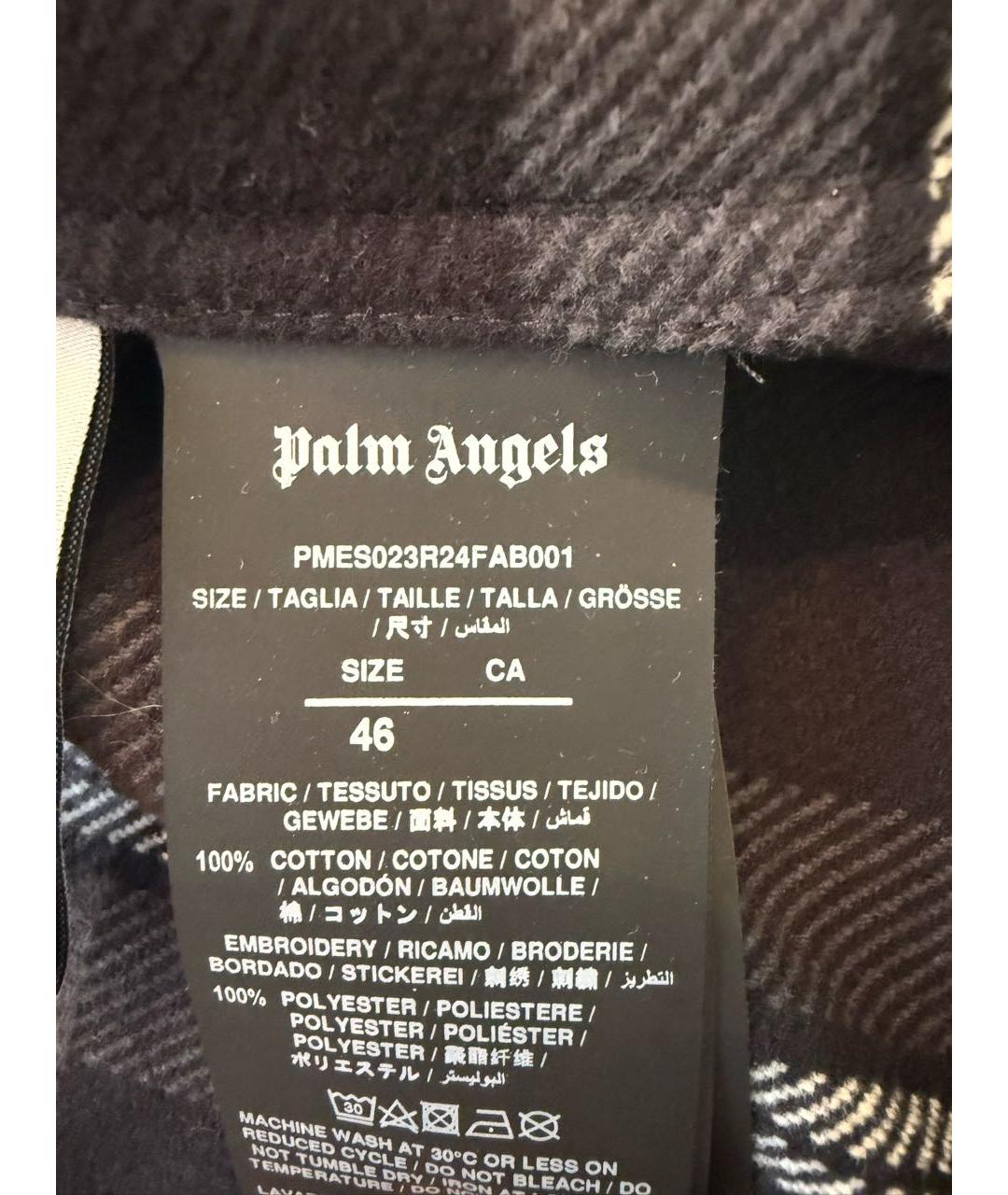 PALM ANGELS Серая хлопковая кэжуал рубашка, фото 7