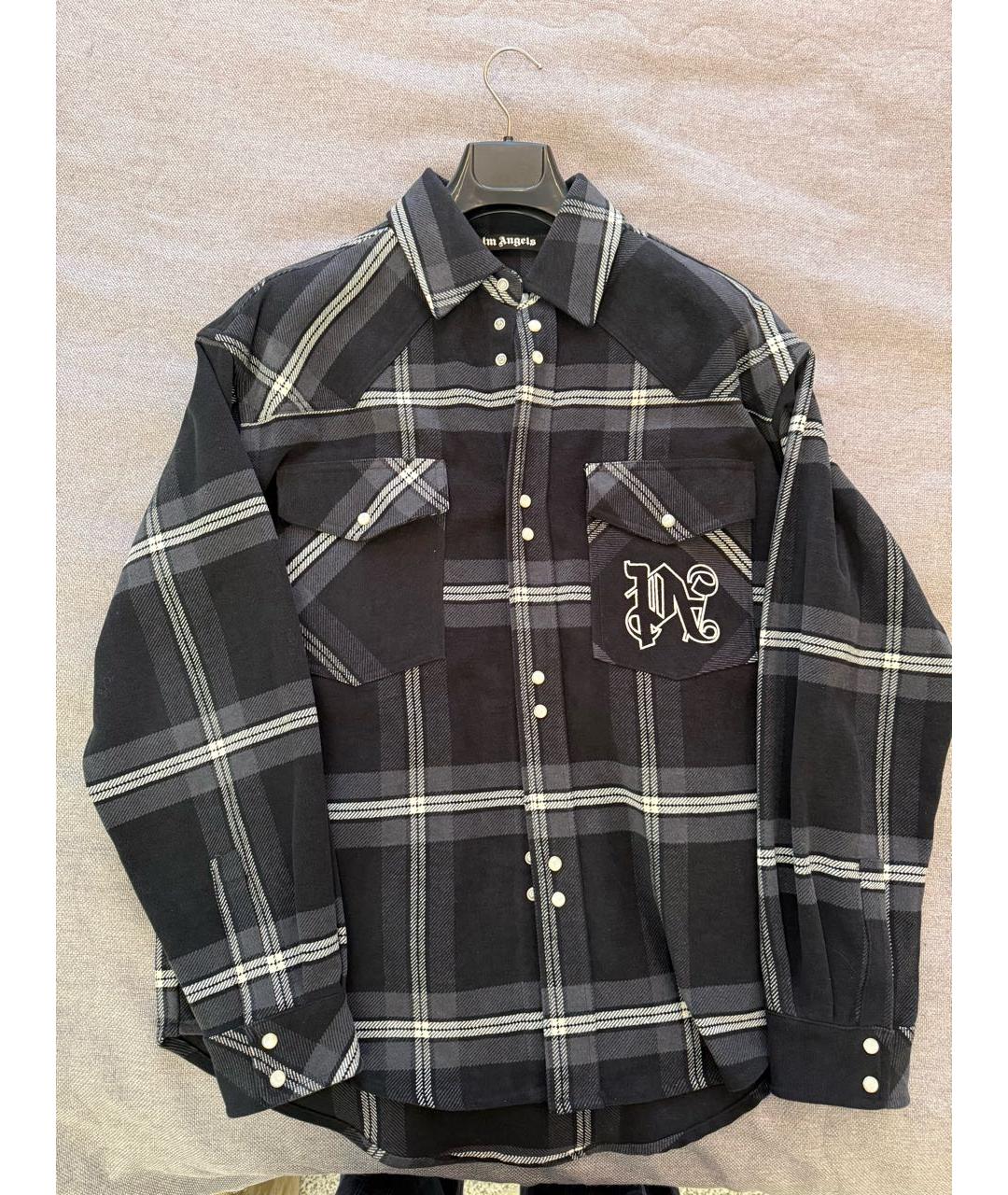 PALM ANGELS Серая хлопковая кэжуал рубашка, фото 8