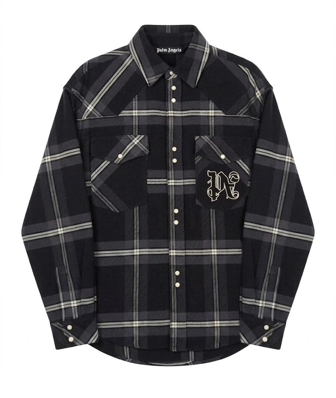 PALM ANGELS Серая хлопковая кэжуал рубашка, фото 1