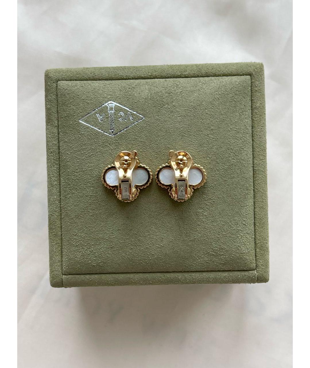 VAN CLEEF & ARPELS Белые серьги из желтого золота, фото 5