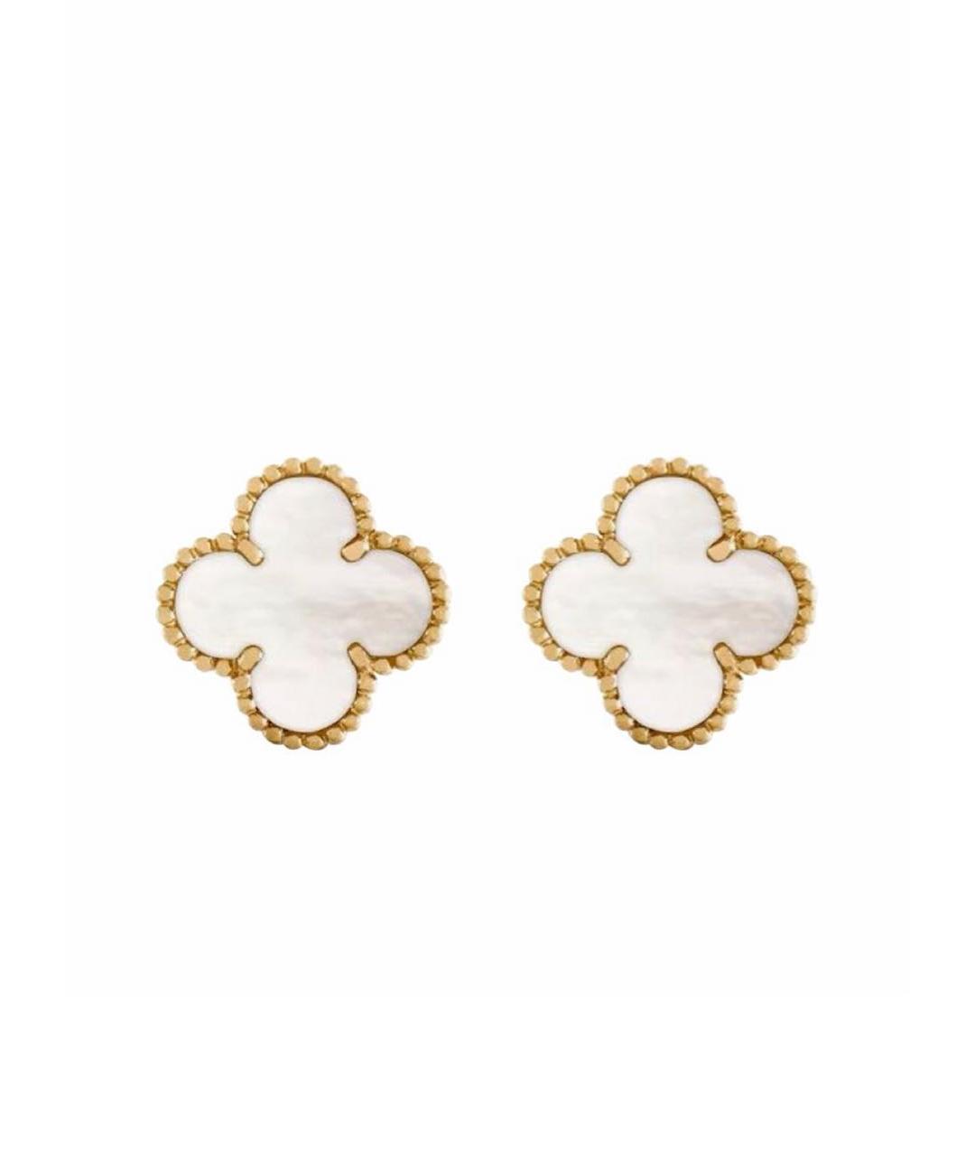 VAN CLEEF & ARPELS Белые серьги из желтого золота, фото 1