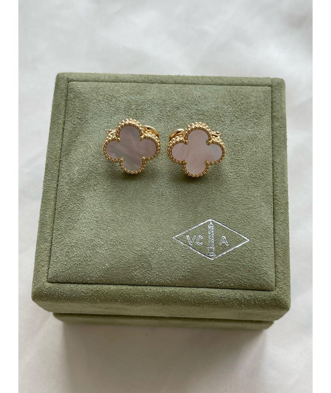 VAN CLEEF & ARPELS Белые серьги из желтого золота, фото 4
